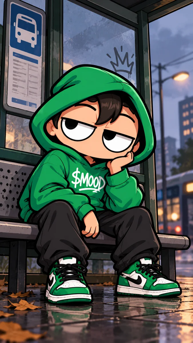 MOOD character — waiting around