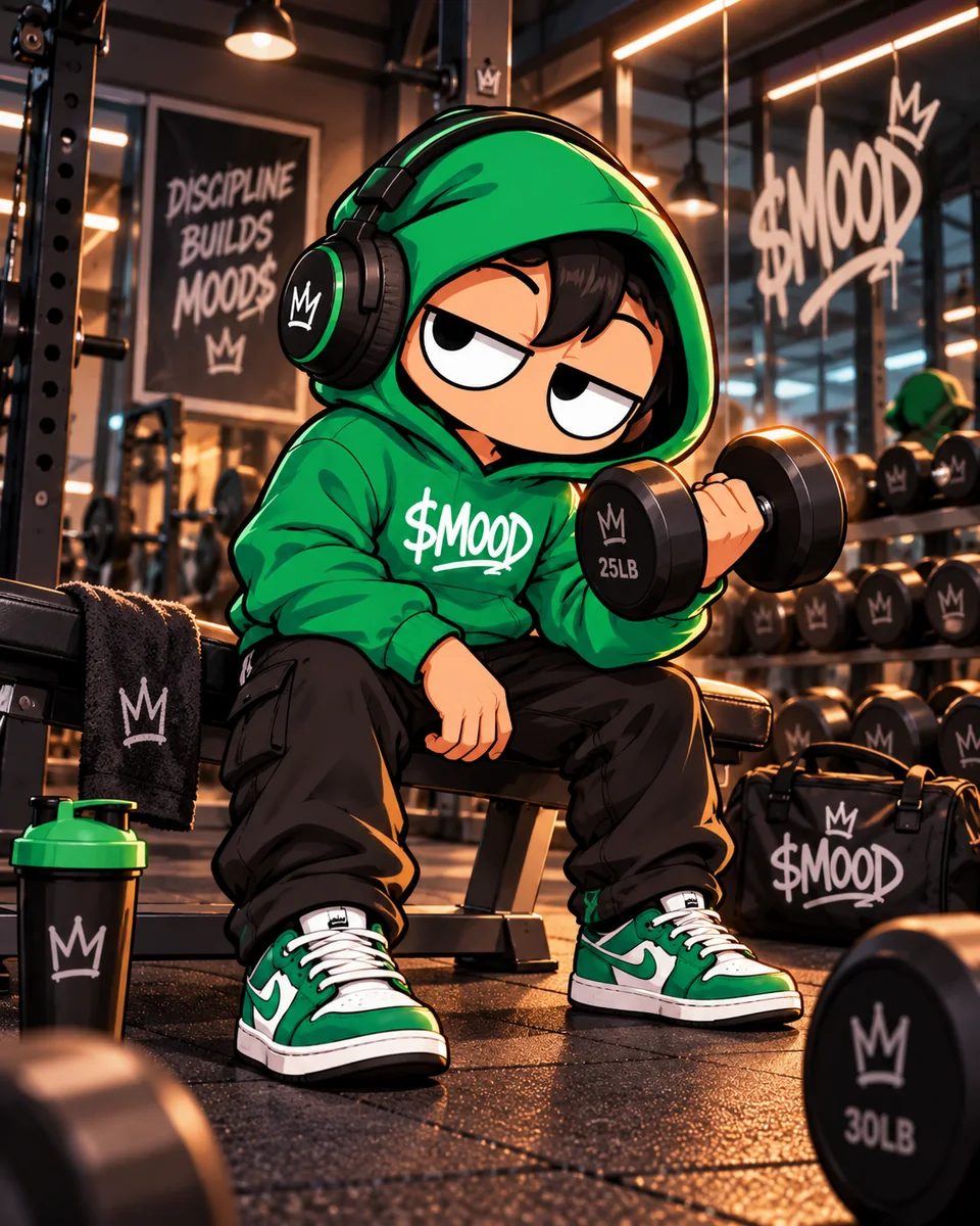 MOOD character — gym grind