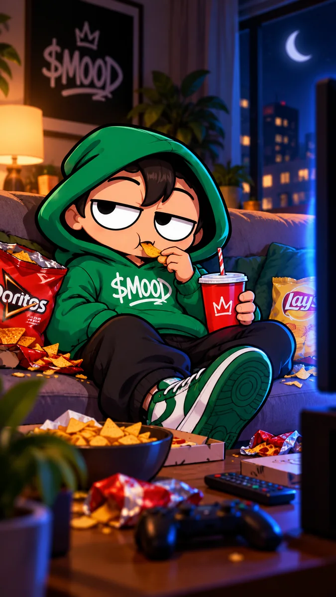 MOOD character — 2am snack session